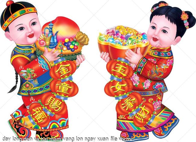 day long den va hai mam vang lon ngay xuan file vector